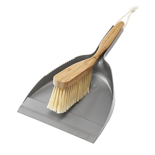 Image of Addis Dustpan & Bamboo Hand Brush Set, Grey & Natural, Bamboo, Grey/Wood, 35 x 22 x 6 cm 517677