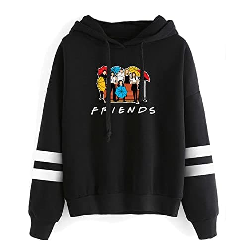 Image of Aganmi Fashion Friend Sweatshirt Hoodie Friend TV Show Merchandise Women Graphic Hoodies Pullover Funny Hooded Sweater Tops Clothes - Black - Small