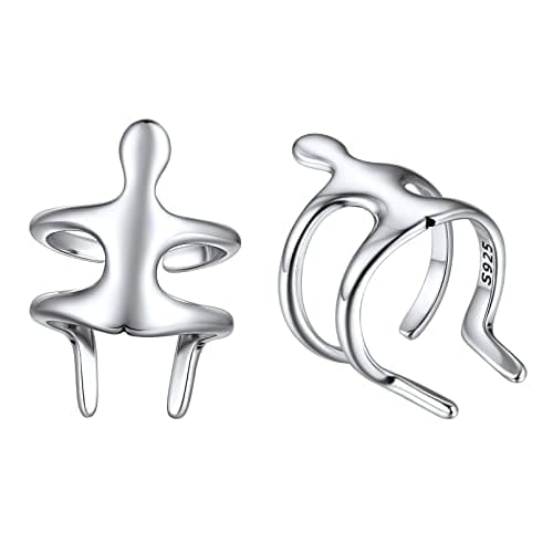 Image of ChicSilver 925 Sterling Silver Climbing Man Ear Cuff Wrap Earrings