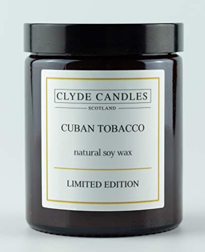 Image of Natural Soy Candle Amber Glass - Clyde Candles Limited Edition (Cuban Tobacco)