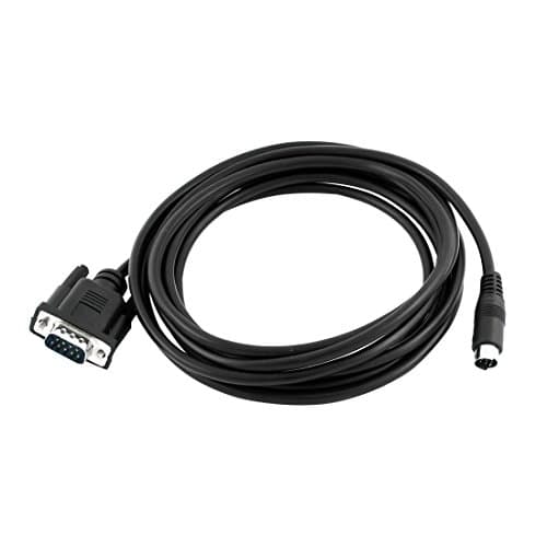 Image of sourcing map 9.2 Feet D-SUB DB9 9 Pin Male to Mini DIN 8 Pin Male 28AWG Connector Cable Converter, Black