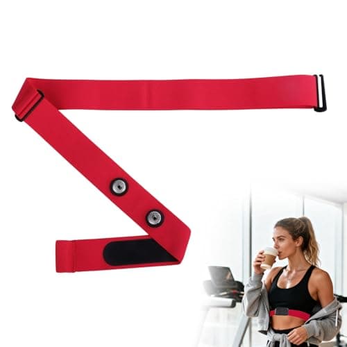 Image of HotoPink Heart Rate Monitor Chest Replacement Strap, Adjustable HR Sensor Soft Replacement Chest Strap Compatible with Equipment Wahoo Garmin Polar (Red)
