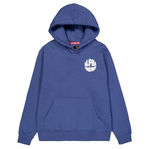 Image of Alpha Industries Men's Logo Hoodie Back Print, Night Purple, M