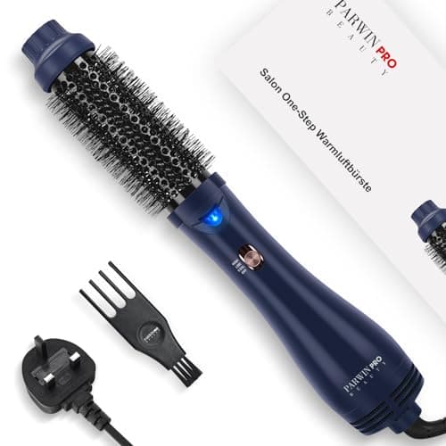 Image of One-Step Hair Dryer Brush, Blow Dry Hair Brush, 4 in 1 Hot Brushes for Hair Styling, Drying, Volumizing, Straighten, Negative Ion Care Hot Air Brush, 1000W, Prussian Blue