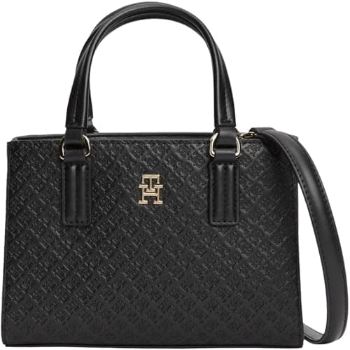 Image of Tommy Hilfiger Women's Th Daily Mini Tote Mono AW0AW18416 Tote, BLACK (Black), One Size