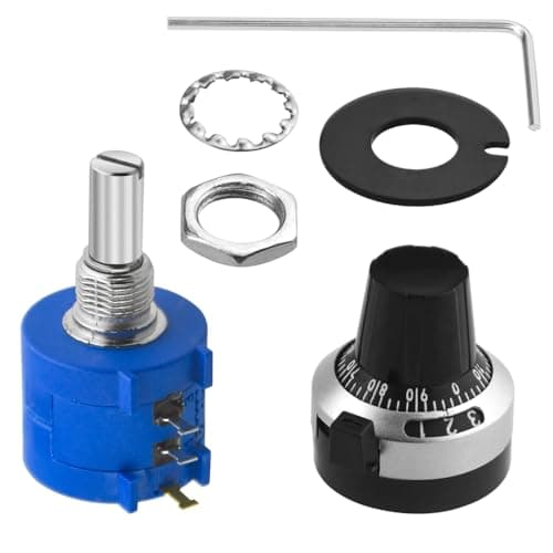 Image of WMYCONGCONG 10k ohm Potentiometer 3590S Rotary Potentiometer 10-Turn Wire Wound Precision Potentiometer with Adjustable Resistor Counting Dial Rotary Knob, 3590S-2-103L