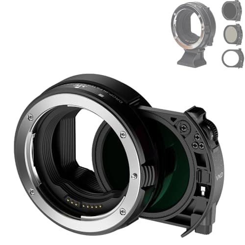 Image of JJC Camera Lens Mount Adapter Replaces for Canon Drop-In Filter Mount Adapter EF-EOS R - with C-PL+NDV insertion filter for Canon EF/EF-S Lens to RF Mount Camera EOS R10 R7 R RP R5 R6