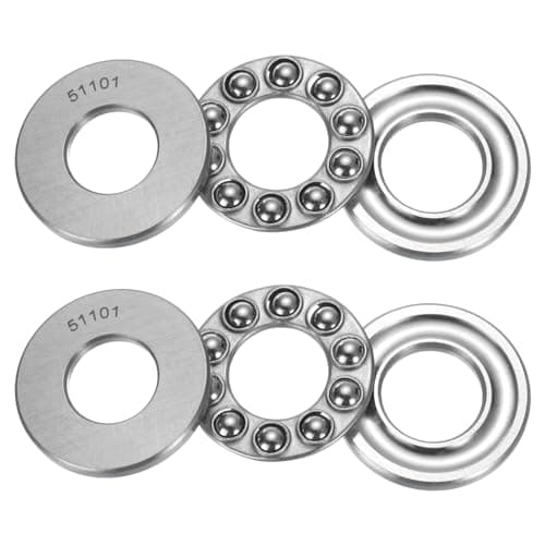 Image of sourcing map 4 Set 51101 Thrust Ball Bearings 12mm x 26mm x 9mm Plane Axial Ball Bearing Single Row Roller, Chrome Steel Good Performance (ABEC3)