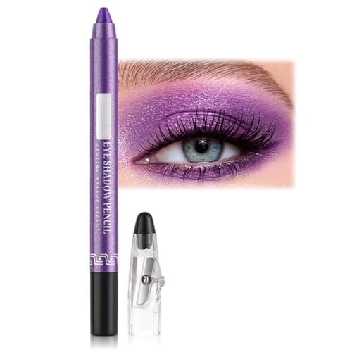 Image of Waterproof Eyeshadow Stick - Vibrant Pearly Purple Shimmer with Long-Lasting, Non-Smudge Formula. Effortless Glitter Makeup in an Easy-Apply Crayon Design. Perfect as Creamy Eyeliner or Bold Eye Shado