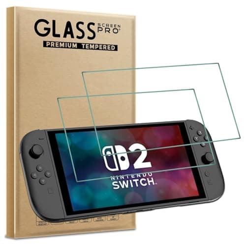 Image of AOKUMA Tempered Glass for Nintendo Switch 2 Screen Protector, [2 Pack] Premium Quality Guard Film, Case Friendly, Shatterproof, Shockproof, Scratchproof, Oilproof