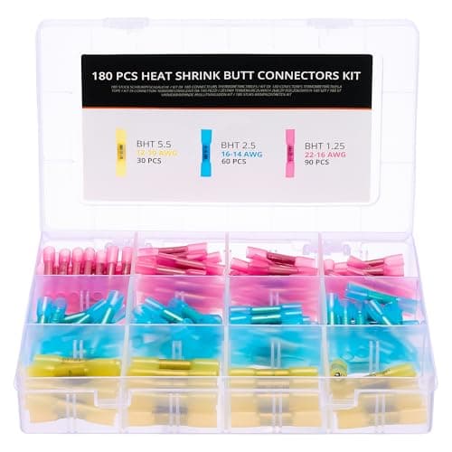 Image of Wirefy 180 PCS Heat Shrink Butt Connectors Kit - Marine Grade - 22-10 AWG