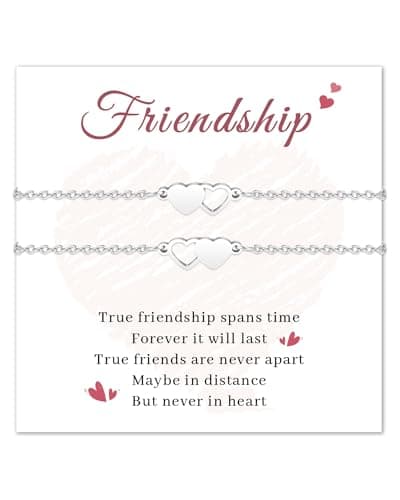 Image of MANVEN Friendship Gifts for Women Gifts for Best Friend Bracelets BFF Bestie Christmas Birthday Graduation Heart Matching Bracelets for 2