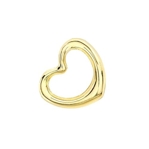 Image of CARISSIMA Women's 9 ct Yellow Gold 12 x 14 mm Heart Slider Pendant - CHAIN NOT INCLUDED