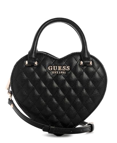 Image of GUESS womens Atabey Heart Bag, Black, One size