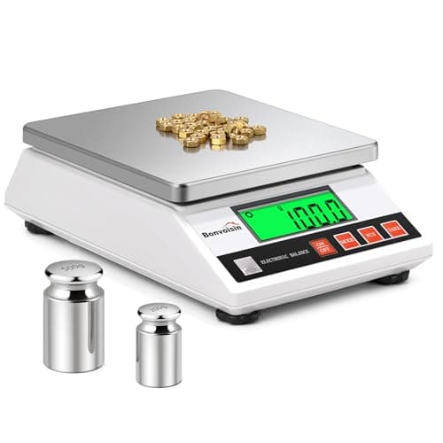 Image of Bonvoisin Precision Digital Scale 6000gx0.1g - Industrial Counting, Accurate Electronic Balance, Portable Laboratory Analytical Balance, Jewelry Kitchen Scale CE Certified
