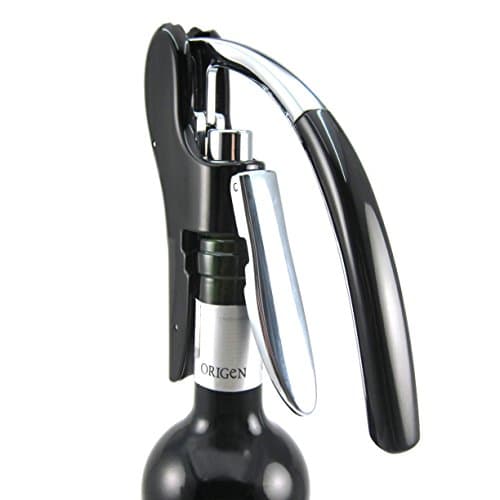 Image of Best Utensils Professional Zinc Alloy Power Wine Opener Octopus Premium Vertical Lever Corkscrew with Built-in Foil Cutter Waiter Bottle Openers Kit (Black)