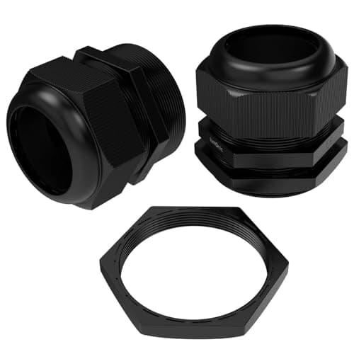 Image of 2X Cable Gland M63 Black IP67 Metric 37-44mm