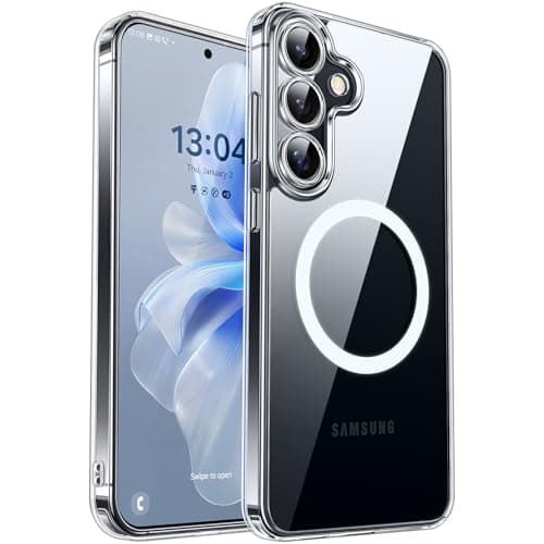 Image of CANSHN Magnetic for Samsung Galaxy S25 Case(6.2 Inch), Upgraded [Full Camera Protection] [Compatible with Magsafe] [Translucent Matte] Shockproof Protective Phone Cover, Clear