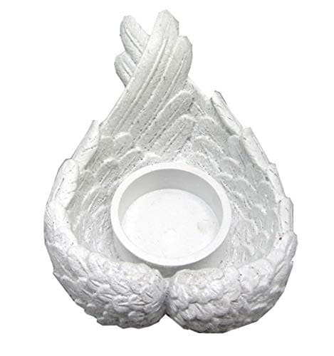 Image of Handcrafted Angel Wing Tea Light Holder: Spiritual Candle Decor for Home & Gifts