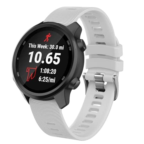 Image of ISABAKE Silicone Strap for Garmin Forerunner 245/645 Music Band, 20mm Replacement Watch Band for Vivoactive 3, Vivomove HR