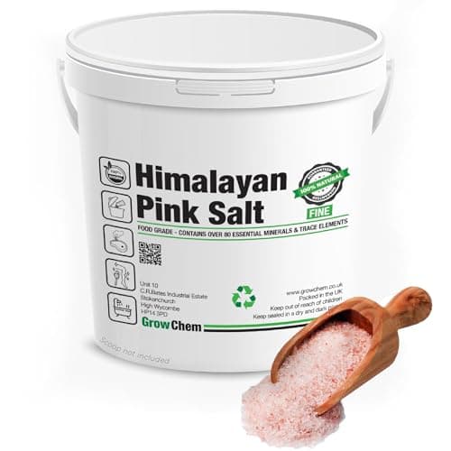 Image of Grow Chem Natural Himalayan Pink Salt (1KG Bucket) FINE Salt for Cooking, Hydrating, Bathing & Exfoliation