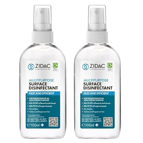 Image of 2X ZIDAC Multipurpose Surface Disinfectant Spray 100ml – Professional-Grade Sterilizer for Derma Rollers, Derma Stamps & Beauty Tools – Kills 99.9% Bacteria & Fungi, No Residue