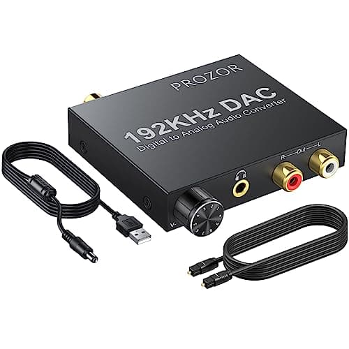 Image of PROZOR DAC Converter 192KHz - Optical to 3.5mm Support Volume Adjust Digital to Analog Audio Converter Optical SPDIF Toslink Coaxial to 3.5mm L/R RCA Analog Stereo Adapter for PS3 PS HDTV Blu-ray DVD