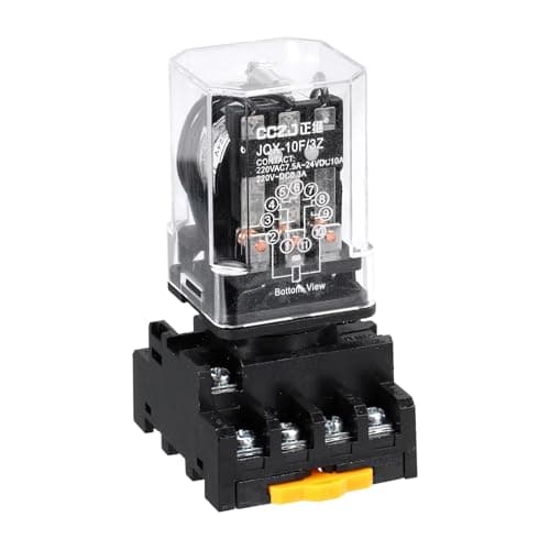 Image of sourcing map DPDT Electromagnetic Power Relay, DC 24V Coil 10A 11 Pin MK2P-I Small Relay with Plug-in Terminal Socket Base 3NC 3NO JQX-10F/3Z