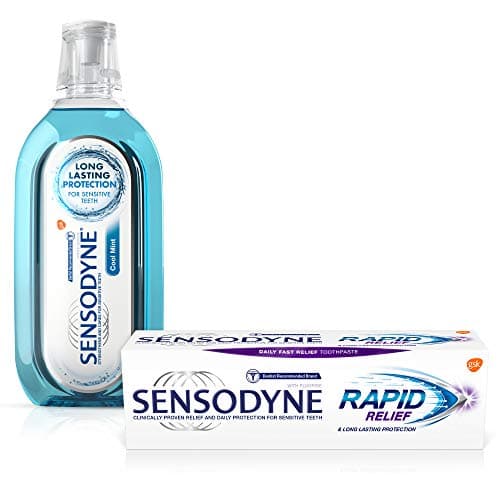 Image of Sensodyne Sensitive Rapid Relief Combo Pack [ 75 Ml X 1 Toothpaste + 500 Ml X 1 Mouthwash, Cool Mint Flavour]