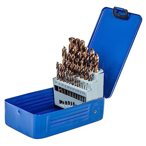 Image of UK Drills 25 Piece Cobalt Set, Sizes 1.0mm - 13.0mm, Fully Ground, High Performance Cobalt Steel Drill Bit, Split Point 135 Degrees, For Use On Alloy & Hardened Steel and Cast Iron