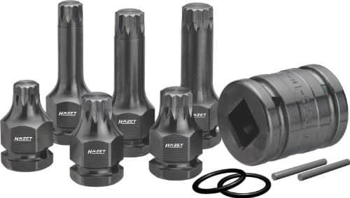 Image of HAZET 990S/11 24 mm Internal Serration Profile XZN Impact Screwdriver Socket Set - Phosphatised/Oiled