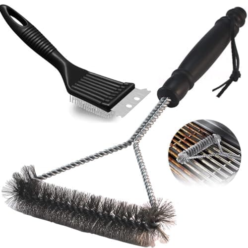 Image of Wjyzzzh BBQ Cleaner - 2 PCS Stainless Steel Wire Brush Set for Grills and Ovens