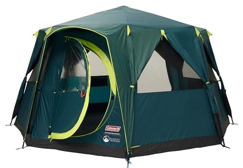 Image of Coleman Tent Octagon Blackout, 6 to 8 Man Festival Dome Tent, Waterproof Family Camping Tent with Sewn-in Groundsheet