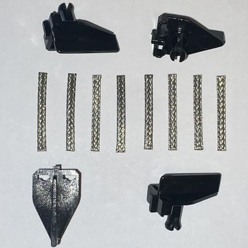 Image of SSC Slot Cars Replacement Spares 4 Easyfit Vintage G23 Long Stem Car Guide Blades with braids and 8 Eyelets Compatible for Scalextric Slot Cars Models, Toy DIY Parts Accessories with Braid