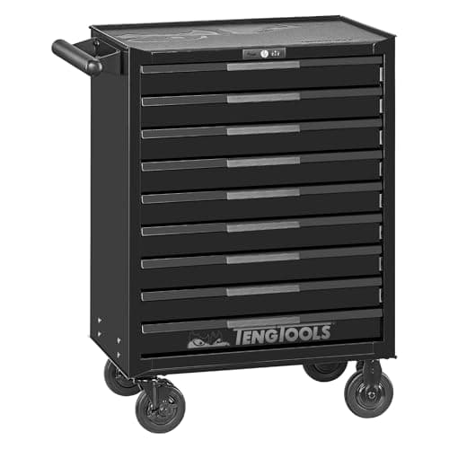 Image of Teng Tools 26 Inch Wide 9 Drawer PRO35 Heavy Duty Black Roller Cabinet - TSW26B9