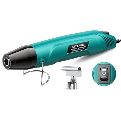 Image of SEEKONE 350W Mini Heat Gun, 260℃/450℃ Dual Temp Fast Heat Hot Air Gun with Overload Protection, Reflector Nozzle and Double Insulated 1.5m Cable for Heat Shrink Tubing, Crafts, Embossing