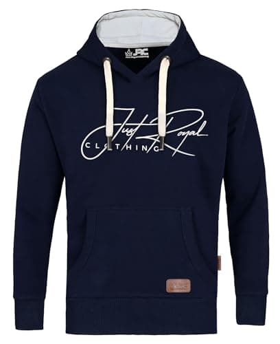 Image of JRC Just Royal Clothing Mens Pullover Fleece Hoodies with Thermal Hood Inner, Casual Hooded Sweatshirt Tops with Kangaroo Pockets (Navy, XXL)