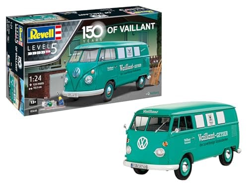 Image of Revell 05648 Gift Set VW T1 Bus 150 Years of Vaillant 1:24 Scale Unbuilt/Unpainted Plastic Model Kit With Accessories