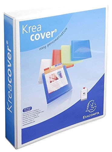 Image of Exacompta - ref. 51844E - Box of 10 customizable rigid opaque binders with 3 pockets - 4 D-rings of 50 mm - External dimensions: 32 x 29.5 cm - Format to file A4 Maxi - Colour: white