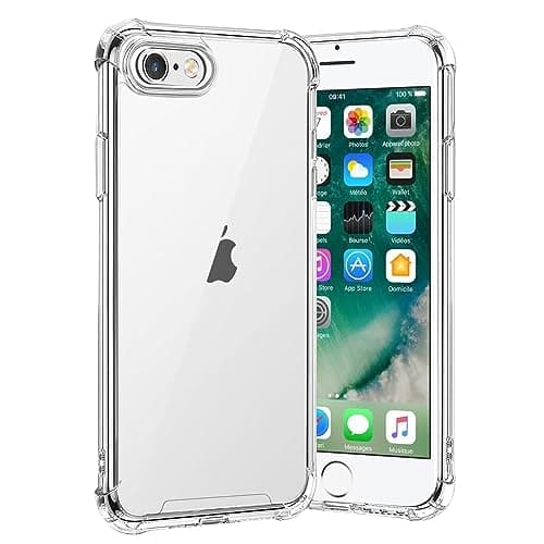 Image of gueche Compatible with iPhone 6 and iPhone 6S Case, Crystal Clear Phone Cover, Shock-Absorption Protective and Anti-Scratch, Basic Case for iPhone 6S Hülle Coque funda- Clear