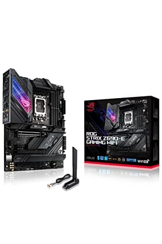 Image of ASUS ROG Strix Z690-E Gaming WiFi Intel LGA 1700 ATX Gaming Motherboard, 18+1 Power Stages, DDR5, PCIe 5.0, M.2 Combo-Sink, WiFi 6E, 2.5 GB Ethernet, Five M.2 with ROG Hyper M.2 Card, and Aura Sync