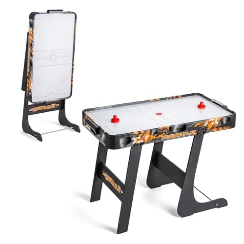 Image of Powerplay 3ft Folding Air Hockey Table, Mini Table Air Hockey Game for Kids & Adults, Compact & Portable, Easy Storage, Gift for Boys and Girls