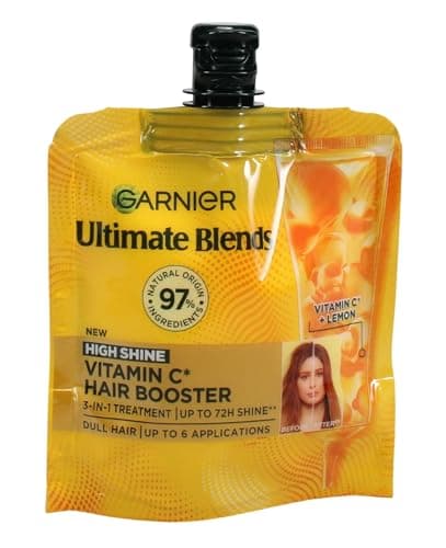 Image of Garnier Ultimate Blends Hair Booster with Vitamin C 3-in-1 Treatment - 72H Shine - 97% Natural origin ingredients 60ml