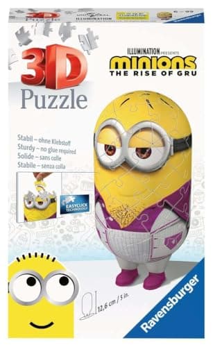 Image of Ravensburger Minions 2 The Rise of Gru Disco Minion Shaped 3D Jigsaw Puzzle for Kids Age 6 Years Up - 54 Pieces - No Glue Required