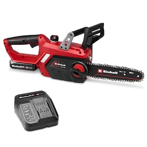 Image of Einhell Cordless Chainsaw with Battery and Charger 18V Power X-Change, 23cm Cutting Width, 4.5 M/S Chain Speed, Automatic Chain Lubrication GE-LC 18/25-1 Li Kit