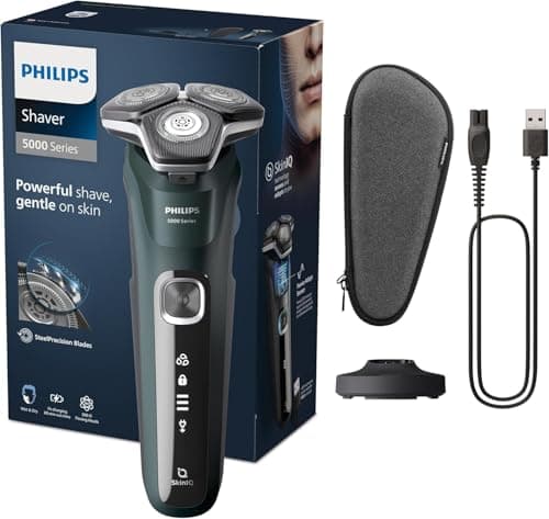 Image of Philips Shaver Series 5000 - (Model S5884/35) Wet & Dry Electric Men's Shaver, Electric Razor for Men with Charging Stand and Travel Case