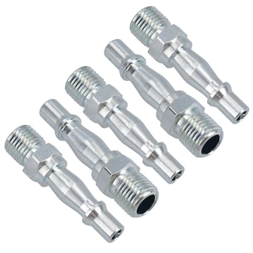 Image of Air Line Hose Fitting Connector Quick Release 1/4 inch Male Thread 5pk FT010