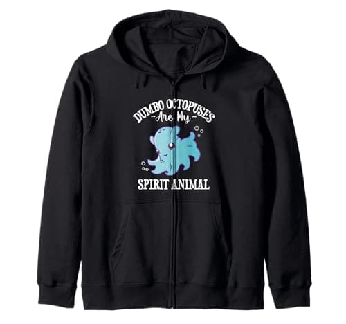 Image of Funny Cute Kawaii Spirit Animal Dumbo Octopus Lover Zip Hoodie