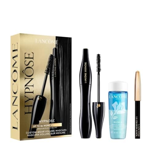 Image of Lancôme Hypnôse Mascara Eye Routine Gift Set, Volumising & Lengthening Makeup Kit with Bi-Facil Eye Makeup Remover, Kohl Eyeliner, Up to 8x More Volume, Noir Hypnotic (Worth £48.23)