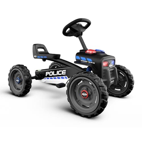 Image of BERG Pedal Car Buzzy Police with soundbox | Pedal Go Kart, Ride On Toys for unisex, Ride on Toys, Outdoor Toys, Beats Every Tricycle, Adaptable to Body Length, Go Cart for Ages 2-5 Years